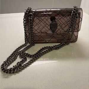Kurt Geiger Purple Transparent Shoulder Bag with Silver Chain